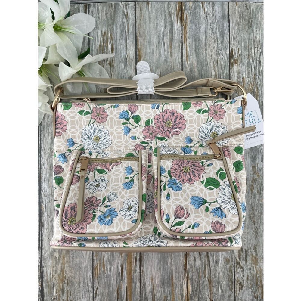Large Floral Crossbody Shoulder Bag Purse